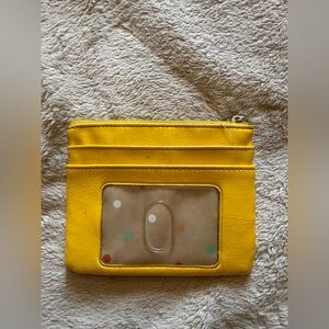 Yellow With Polka Dot Interior Women's Card Holder